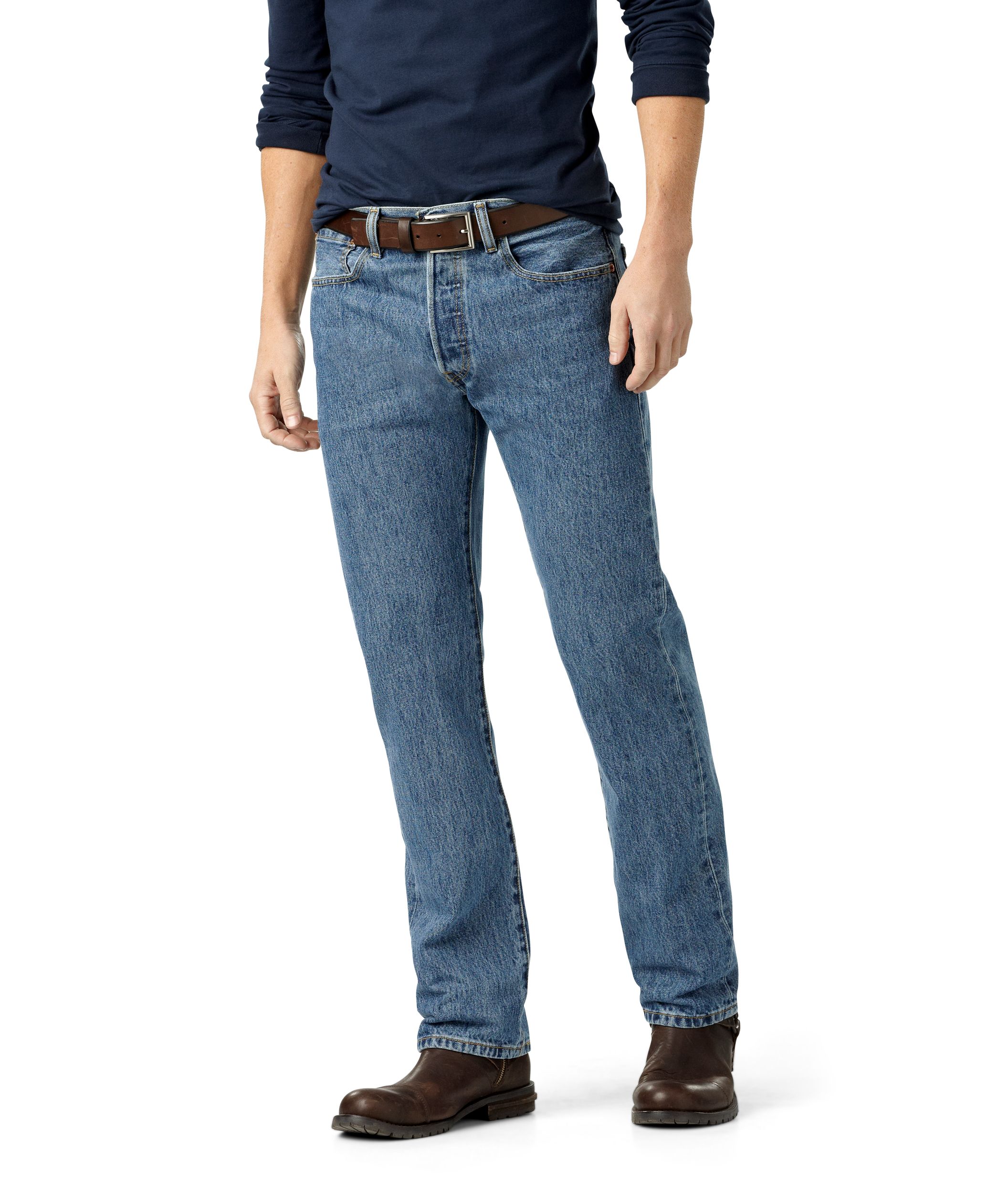 Levi's Men's 501 Original Fit Stone Washed Jeans - Denim