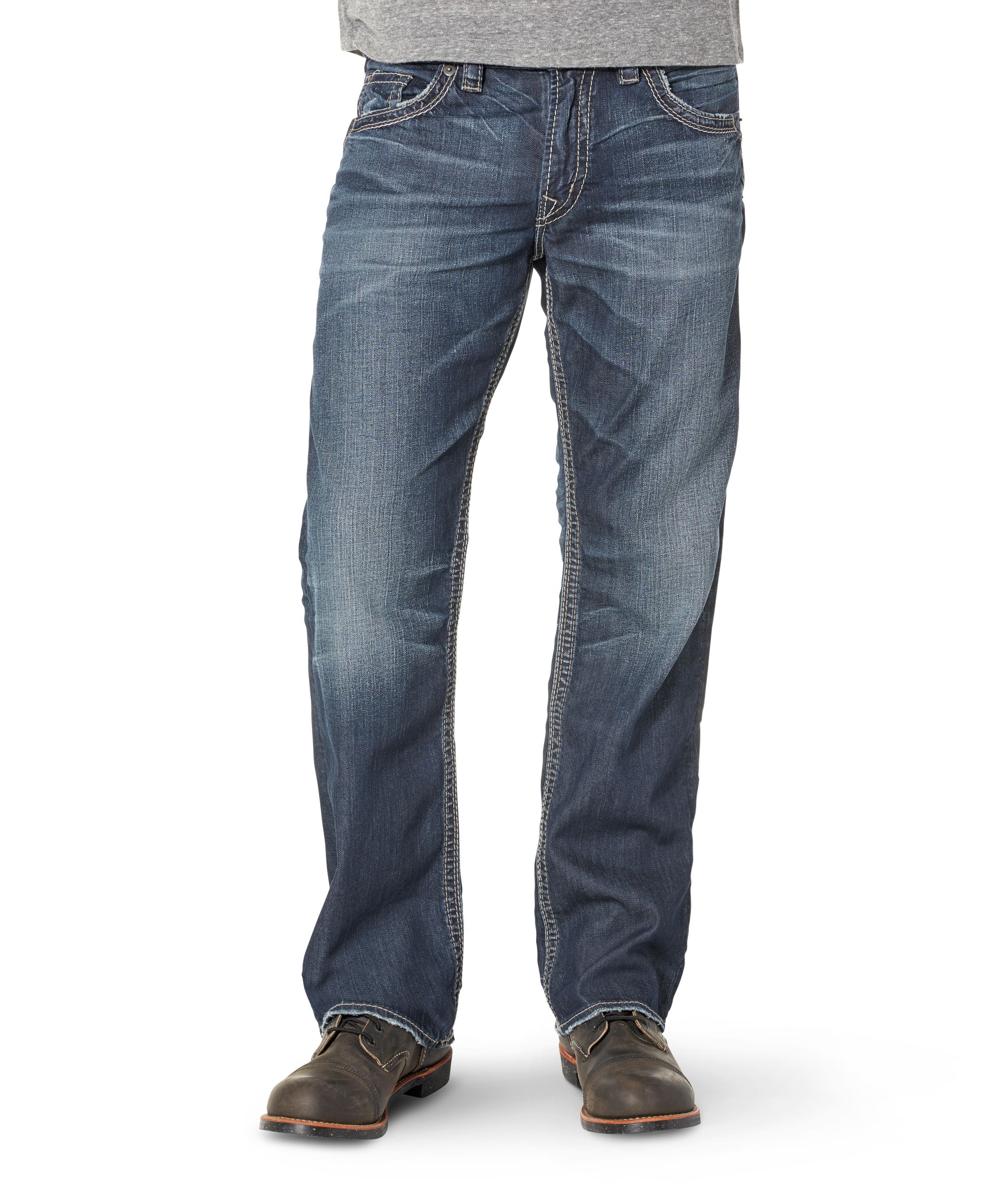 Silver Men's Gordie EMC Denim Loose Fit Straight Leg Jeans - Dark Wash