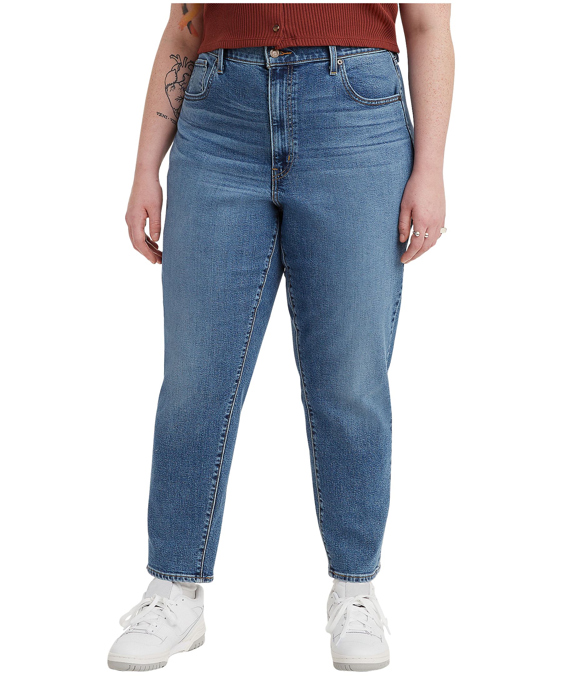 Levi's Women's High Rise Tapered Leg Mom Jeans Medium Indigo