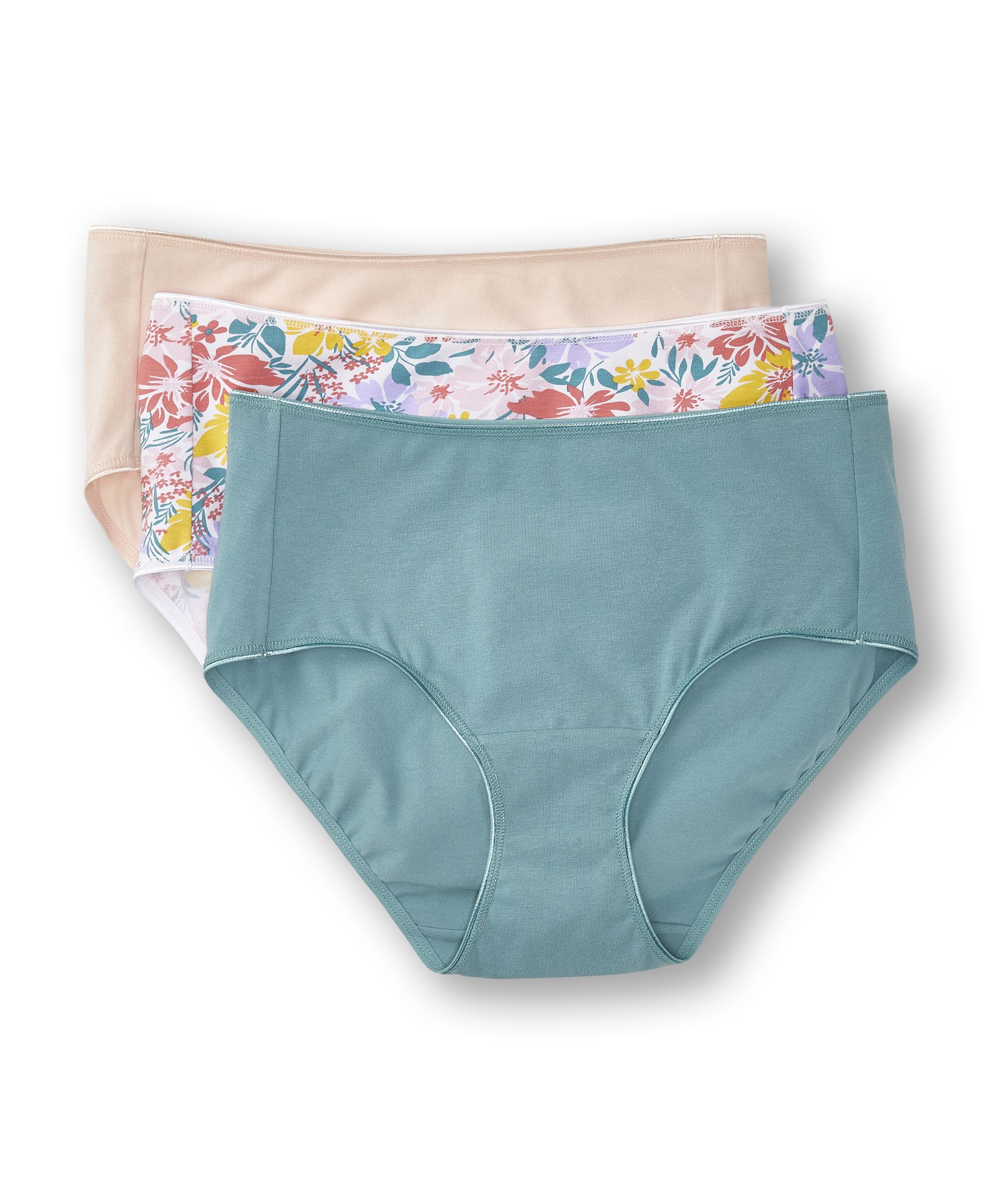Hanes Just My Size Women's Ribbed Cotton Brief Underwear, 6-Pack