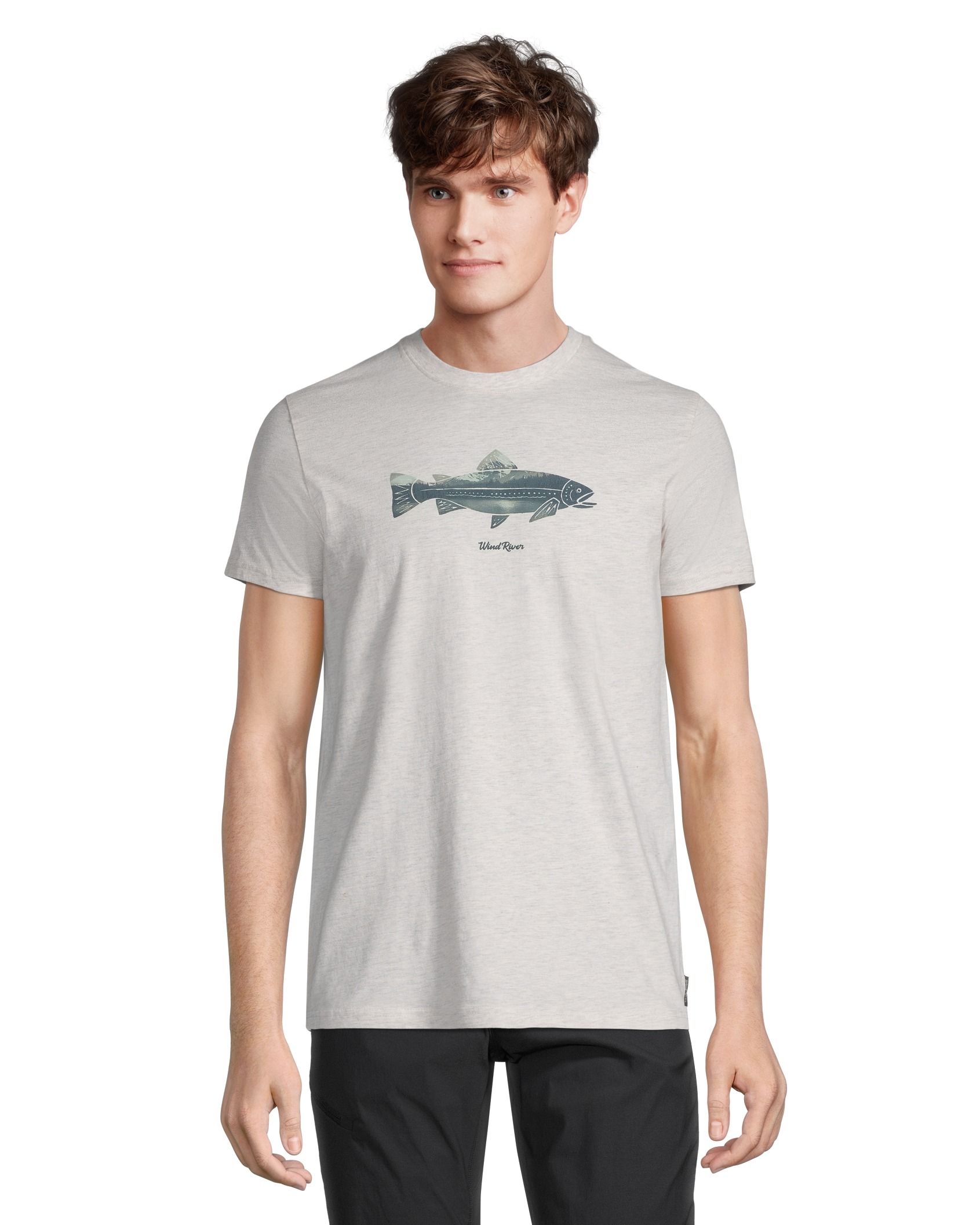 WindRiver Men's Fish Graphic Short Sleeve Crewneck T Shirt