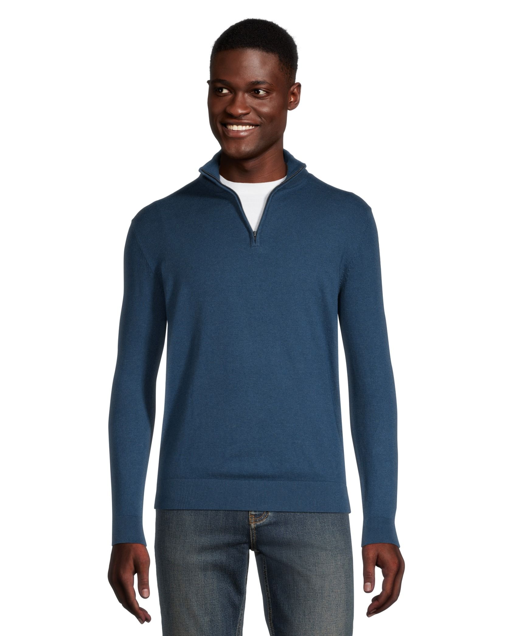 Denver Hayes Men's Soft Cotton 1/4 Zip Sweater