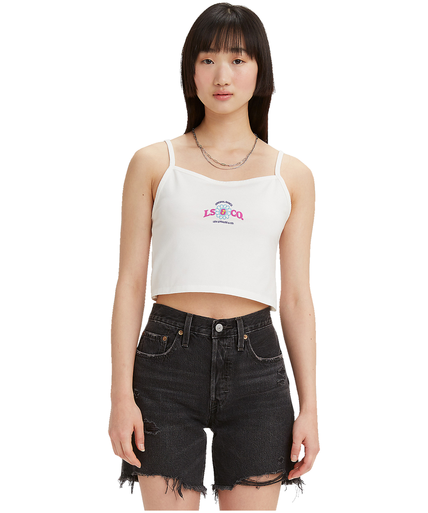 Women's 90's Slim Fit Graphic Cropped Tank Top